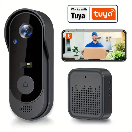 smart doorbell wireless camera home intercom smart home indoor and outdoor security surveillance video recorder battery 2 4g wifi night two way audio real time notification voice cloud and sd card storage