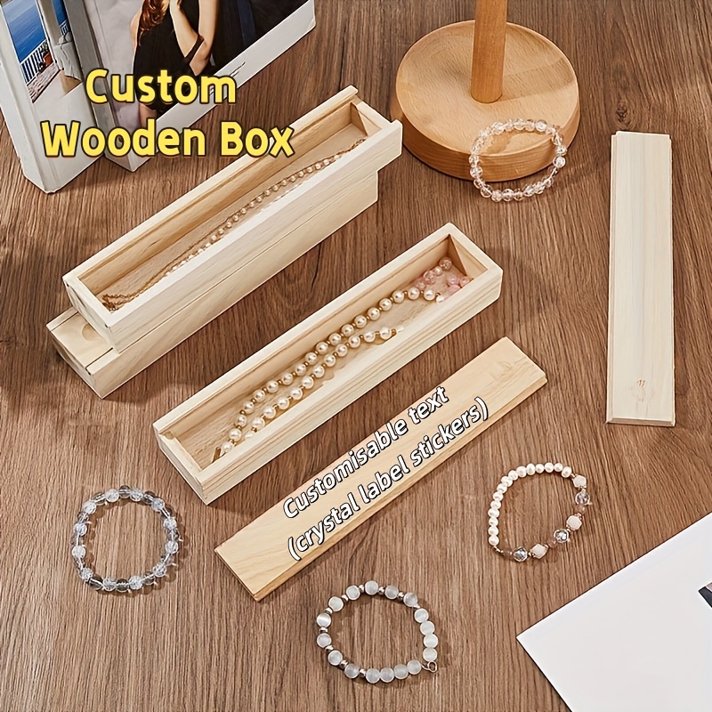 wooden boxes with sliding lids sold on Temu Australia