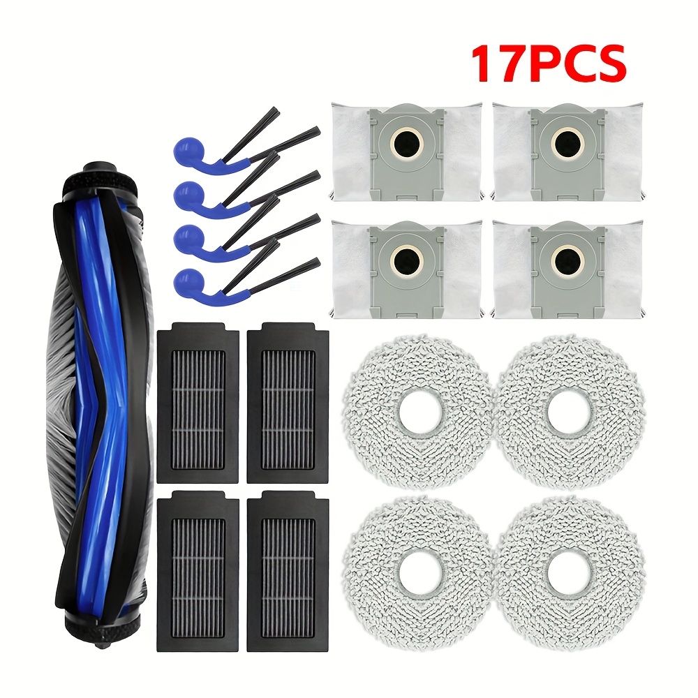 Suitable For Deeboot T30c Vacuum Cleaner Parts: 1 Main Brush, 4 Side Brushes, 4 Filters, 4 Wipes, 4 Dust Bags