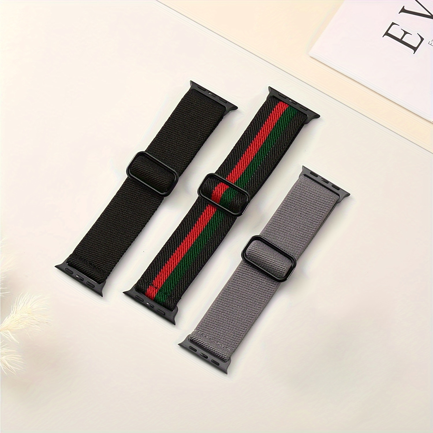 

3 Pack Stretchy Nylon Solo Loop Bands Compatible With Watch Band 45mm 49mm 44mm 42mm 41mm 40mm 38mm Women Men, Elastic Sport Wristbands For Iwatch Series 9 8 7 6 5 4 3 2 1 Se Ultra/ultra 2