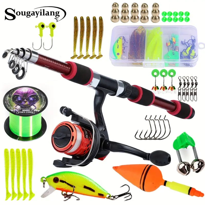 1 8m 5 9ft fishing pole set telescopic fishing - Temu 1 8m 5 9ft fishing pole set telescopic fishing - Temu