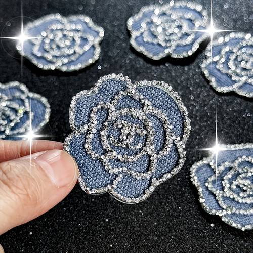2 stück cowgirl rose strass patch aufkleber, aufbügler transfer patches, herren- und damenbekleidung zusätze, neuheit patch stoff aufkleber, für personalisierte kleidung, schuhe, hüte, denim, , .