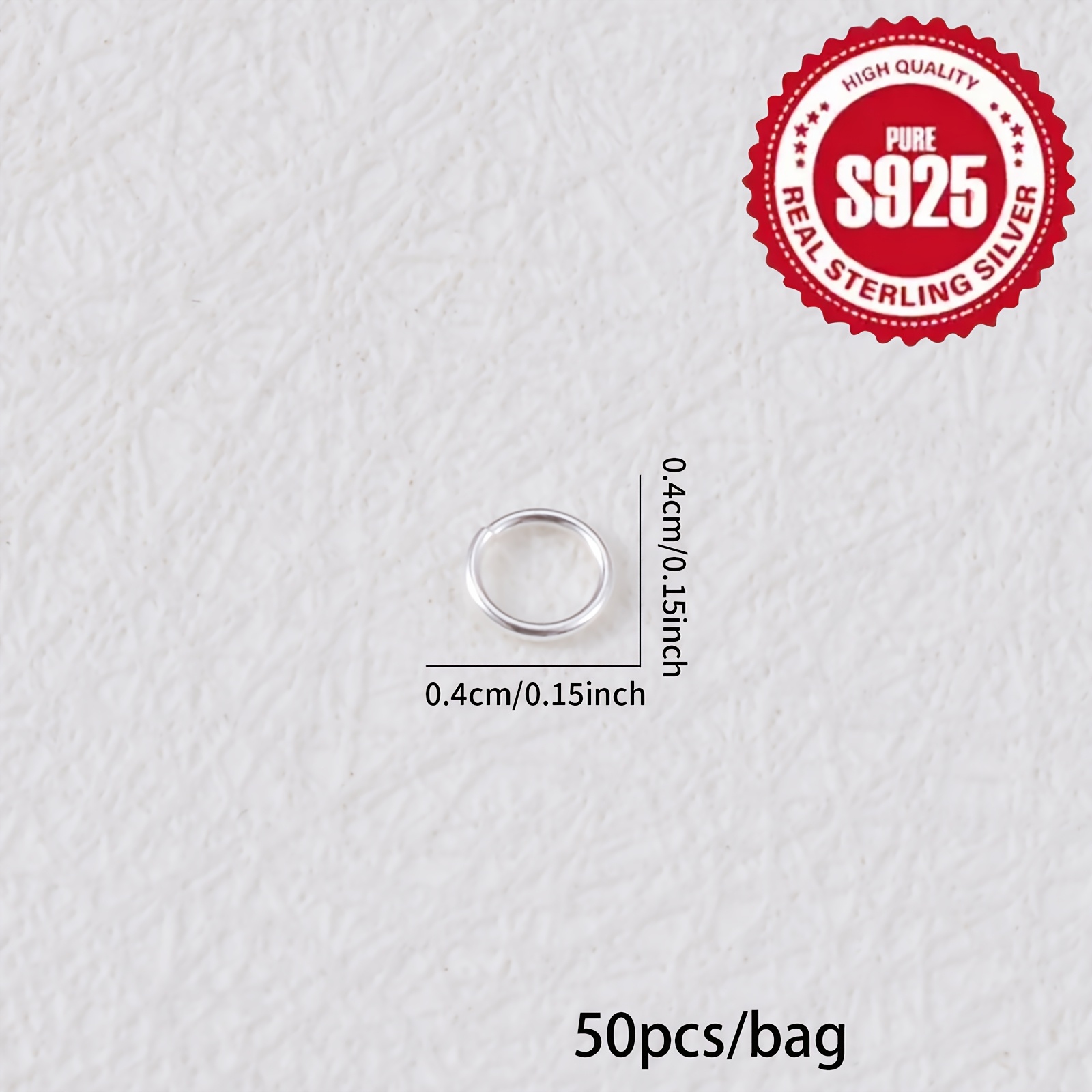 E-shop 50 Stück S925 925 Silber Offene Biegeringe Verbinder für Ringe Halsketten Armbänder und andere Schmuckverzierungen