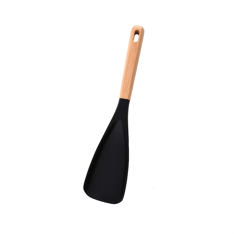 TEMU Multifunctional Silicone Cooking Spoon Spatula For Nonstick Cookware, Heat Resistant Kitchen Gadget Utensil Set With Wooden Handle, Spoonula For