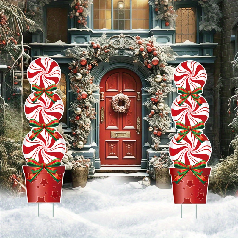 

2pcs Christmas Signs Wooden Stakes - Decor For , &