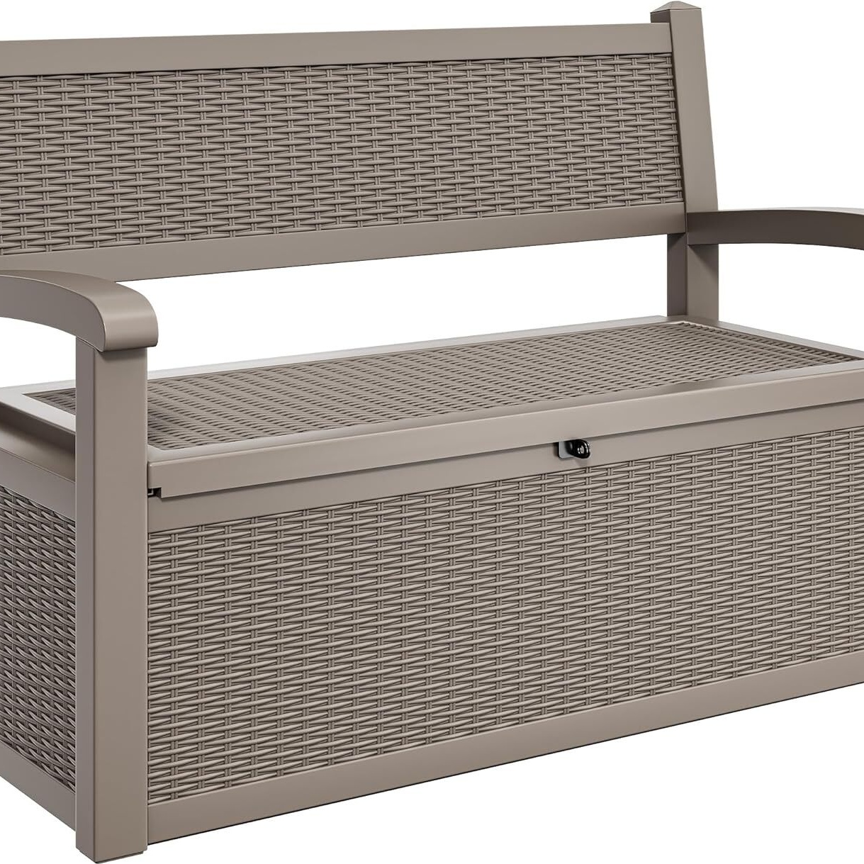 Image of 270l Large Outdoor Storage Box, Resin Deck Bench With Lockable Lid, Garden Storage Organizer For Patio Cushions, Tools And Pool Supplies