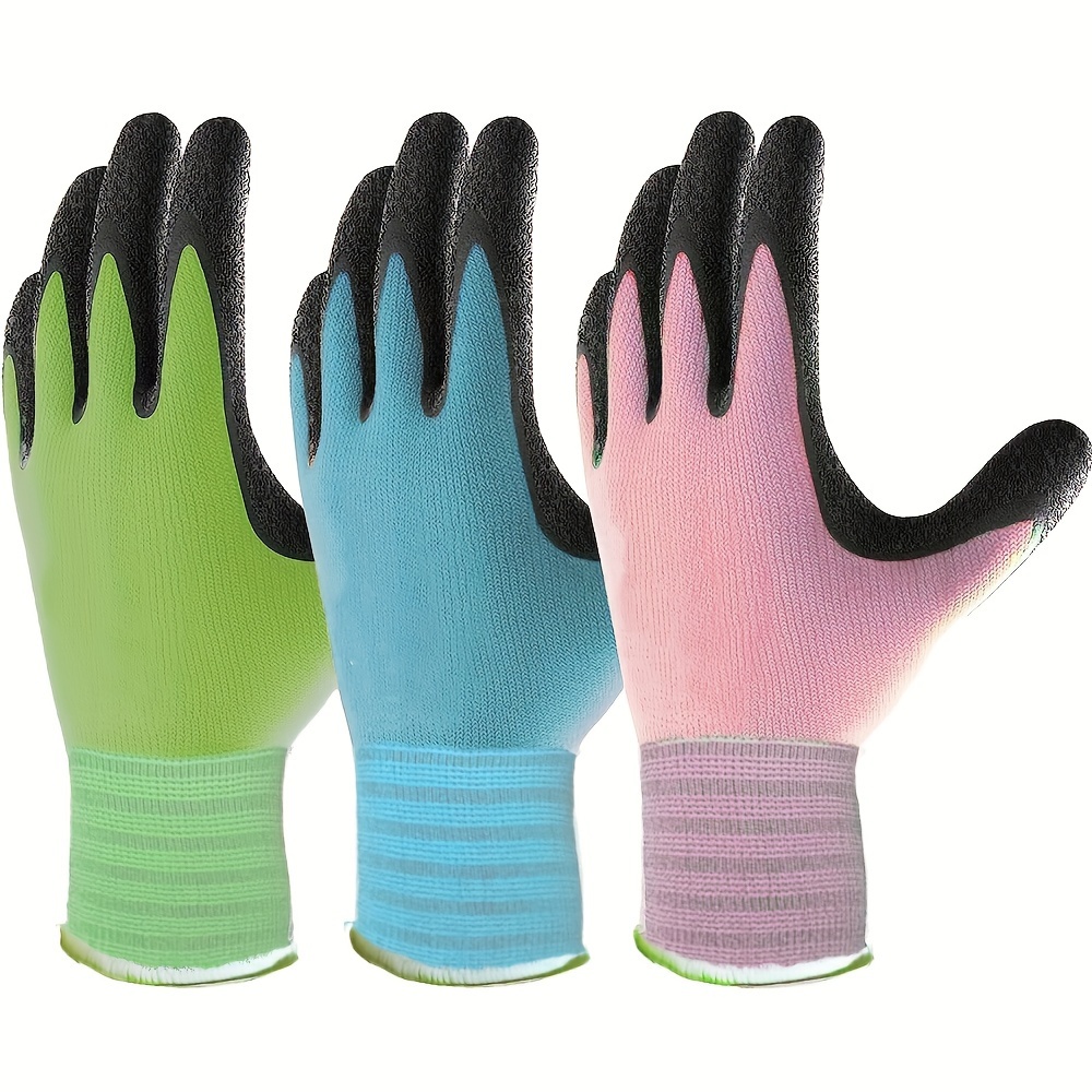 

3 Pairs Gardening Gloves, Superior Grip Work Gloves, Durable Comfortable Breathable Multipurpose For Gardening Construction, Logistics, Warehousing, Landscaping