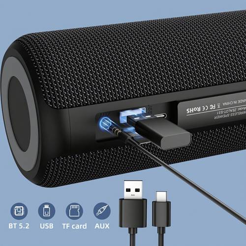 s51 20w speaker with output power wireless portable outdoor speaker with and 3d surround sound 1800mah battery up to compatible with phones tablets computers and tvs sd usb aux series dual pairing