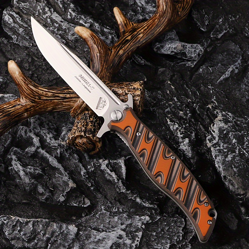 

1pc Stainless Steel High Hardness Outdoor Folding Knife Jungle Adventure Portable Camping Knife Fruit Knife Barbecue Knife Multi-purpose Folding Knife Pocket Folding Knife Edc Folding Knife
