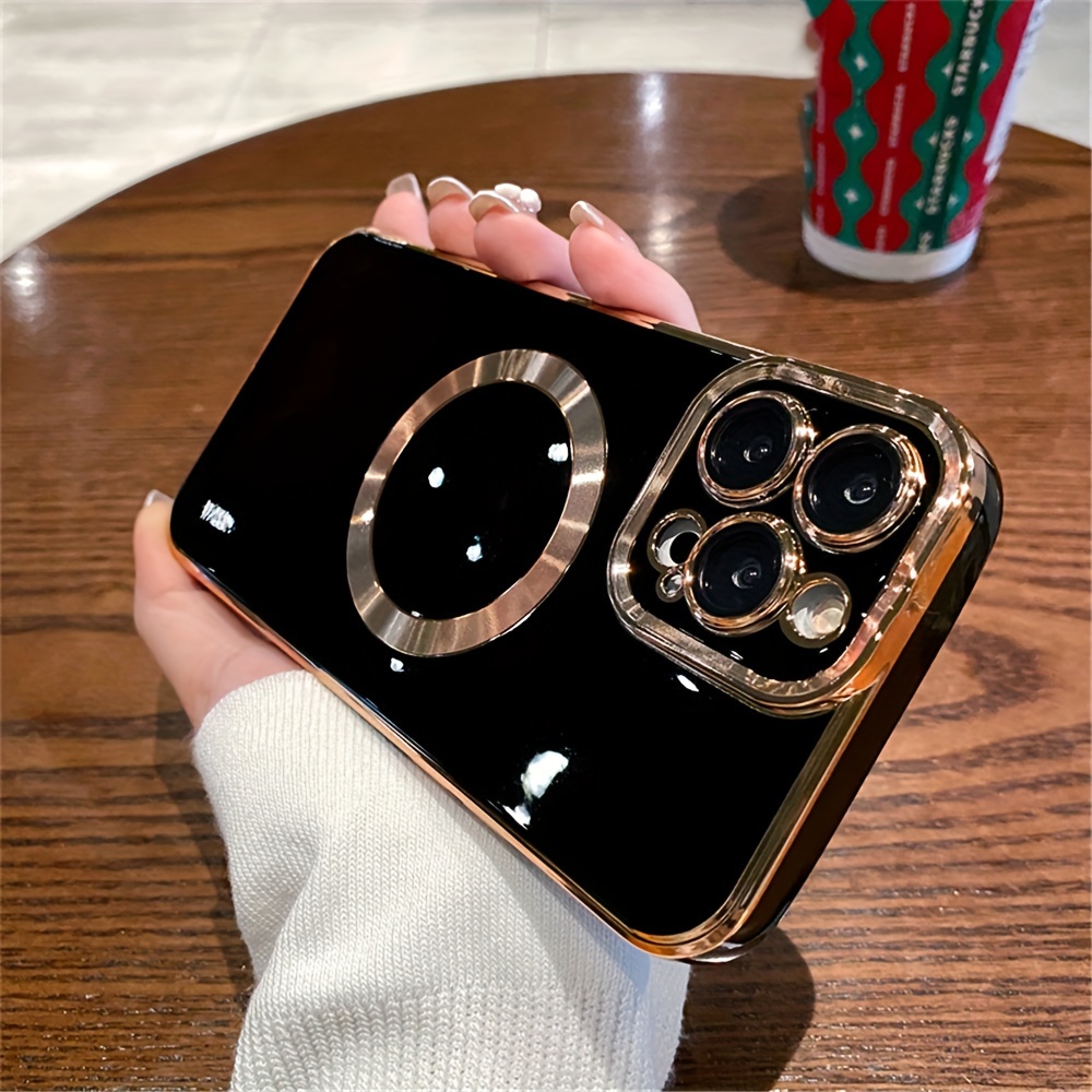 

Candy Color Magnetic Wireless Charging Phone Case Compatible With Iphone 11/12/13/14/15 Pro Max Plus, Luxury Tpu Shockproof Soft Cover With Magsafe And Lens Protection