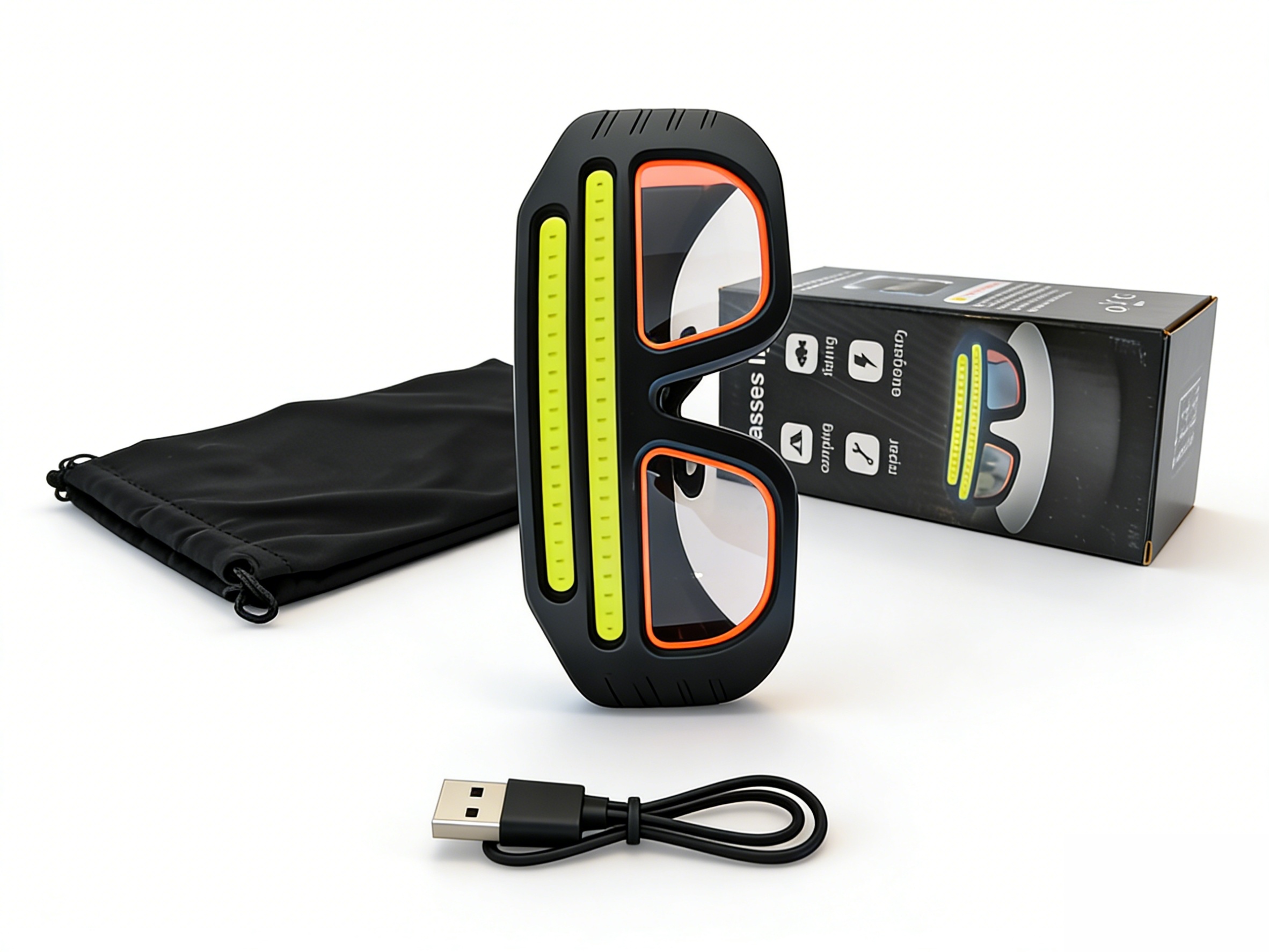 Head-mounted Multi-functional Headlamp, Featuring a New Type of Polymer Lithium Battery and a Protective Eyewear Design, with 3 Lighting Modes. It Is Portable and Convenient, Does Not Interfere with Work. Head-mounted Cycling Headlamp
