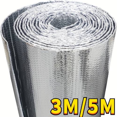 imagen del artículo 1pc tablero de de espuma reflectante de capa, 19.6 pulgadas x 10 pies, rollo de de espuma de papel de aluminio compuesto de capa, ignífugo, , de ventanas, cubierta de de ventanas de rv