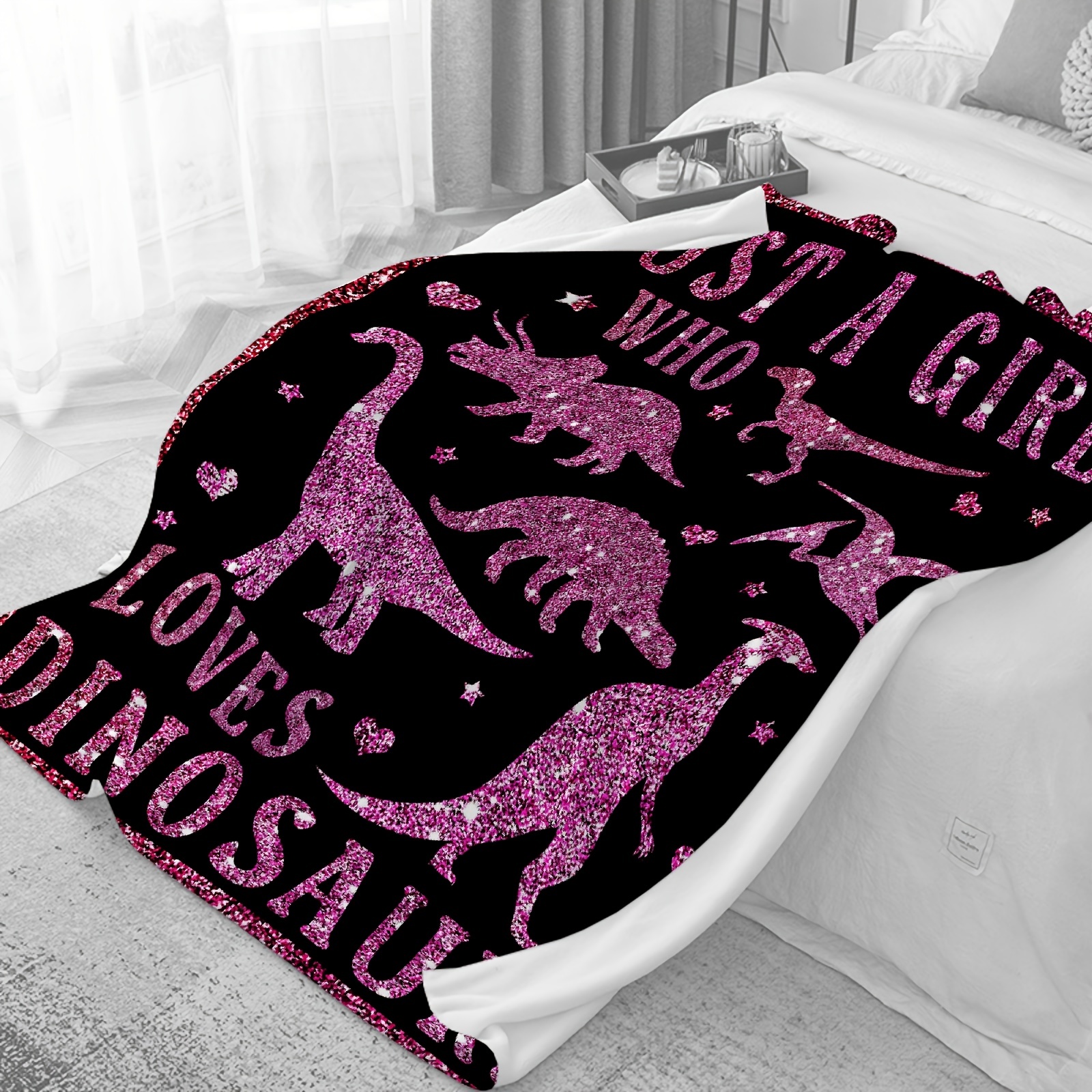

Just A Girl Who Loves Dinosaurs 1 Fleece Throw Blanket Soft Lightweight Warm Fuzzy Blankets For Couch Sofa Bed Traveling 39 X 29 Inch For Boys Girls
