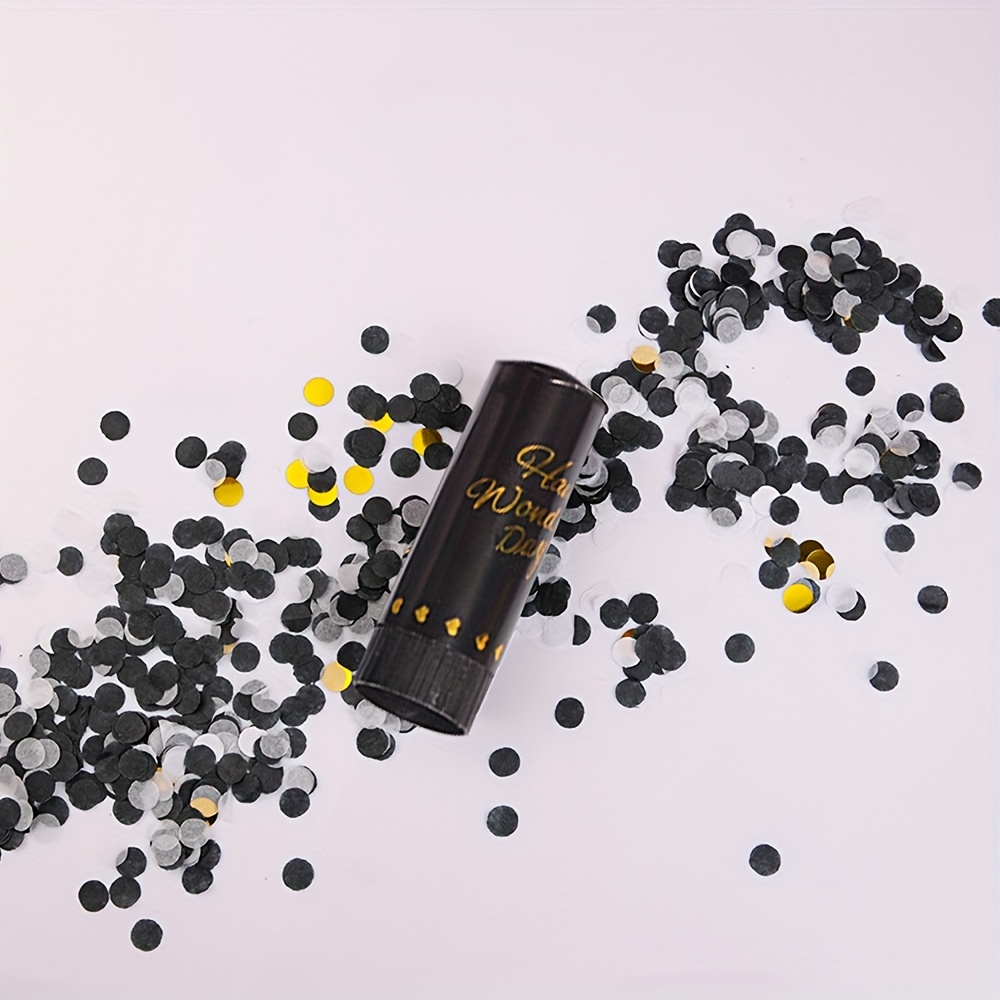 

Festive Black And Golden Confetti - Perfect For Weddings, Birthdays, Anniversaries, Bachelorette Parties, Graduations, And More!