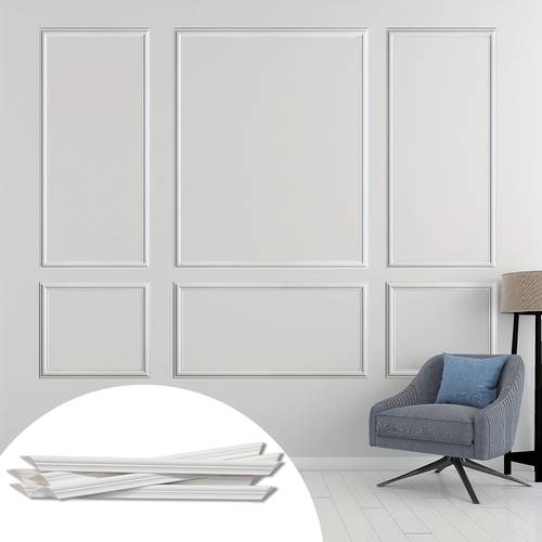 premade wall molding kit 3 sets pre cut molding trim for interior wall decor self modular decorative frame set ready to assemble wainscoting panels