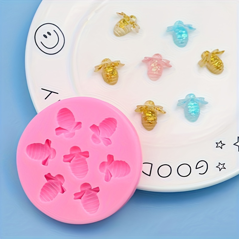 

1pc, 7pcs Small Bee Silicone Mold Drip Glue Resin Mold Fondant Cake Decoration Mold