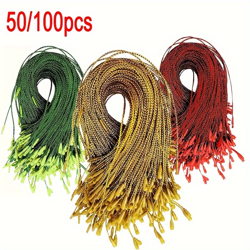 

50/100pcs Christmas Ornament Hangers: Precut Ribbon Hook Strings With Snap For Christmas Tree Ornament, Gift Box Hanging Ropes, Party Supplies