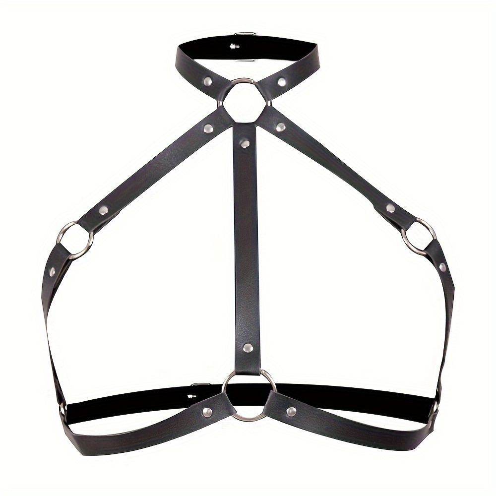 Gothic Hollow Harness Belt Rivet Caged Bra Chest Harness - Temu