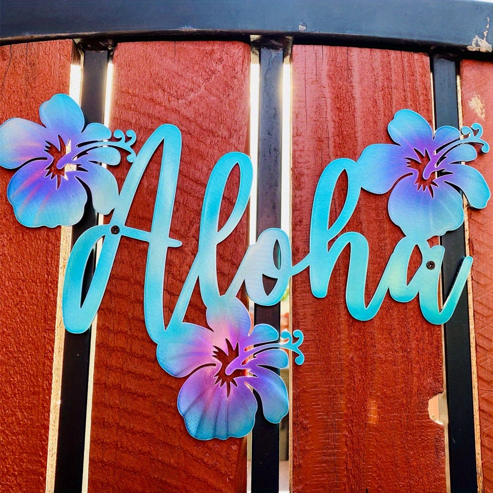 Image of Metal Goodbye Hibiscus Flower Wall Decoration, Beach Decoration, Coastal Villa Decoration, Bathroom Decoration, Statue Wall Decoration, , Very Suitable For Home, Office