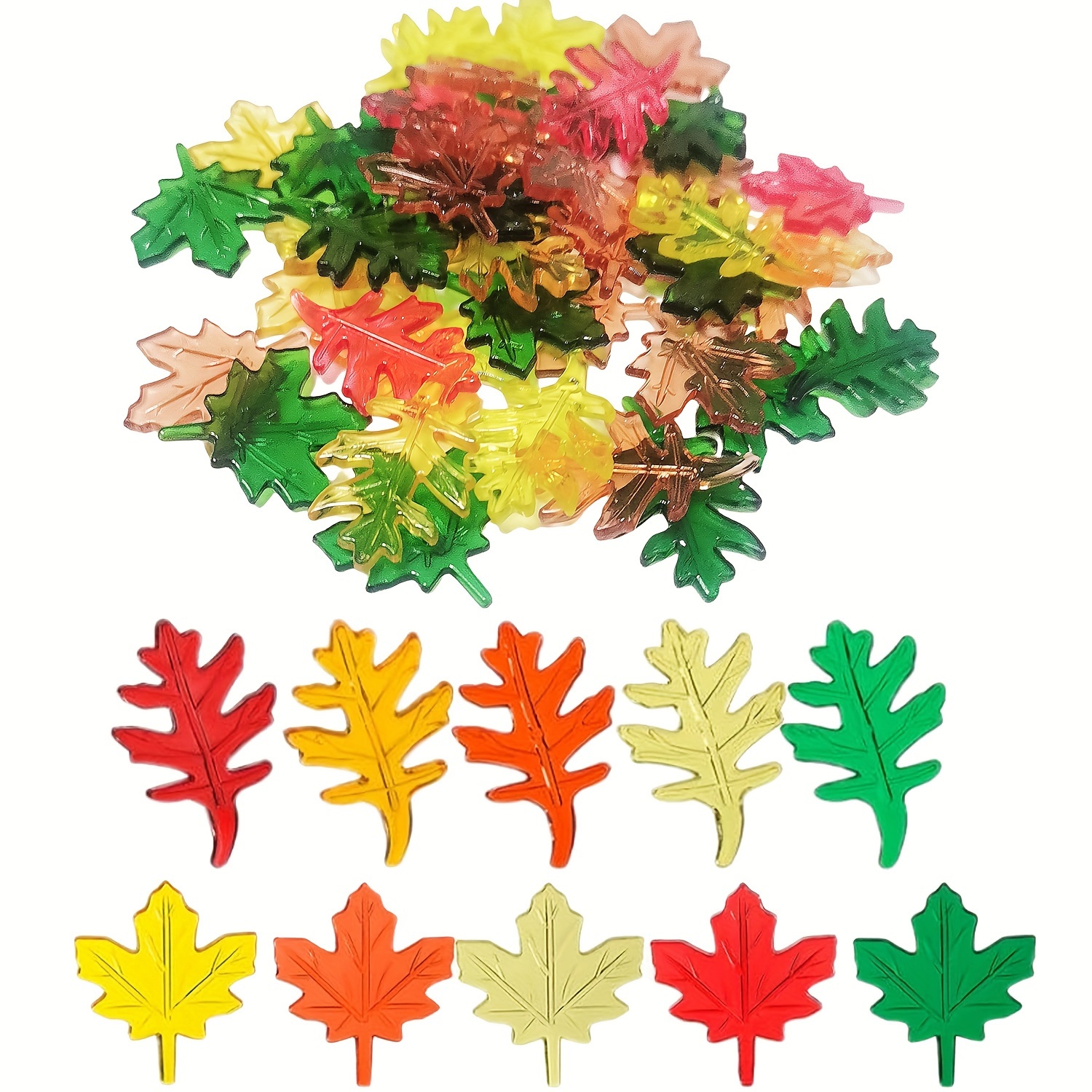 

40 Pcs Acrylic Maple Leaves - Perfect For Thanksgiving, Halloween, Fall Festivities, Diy Crafts, Home Decor, Table Scatter, Vase Fillers, Photo Props, And Aquarium Decoration