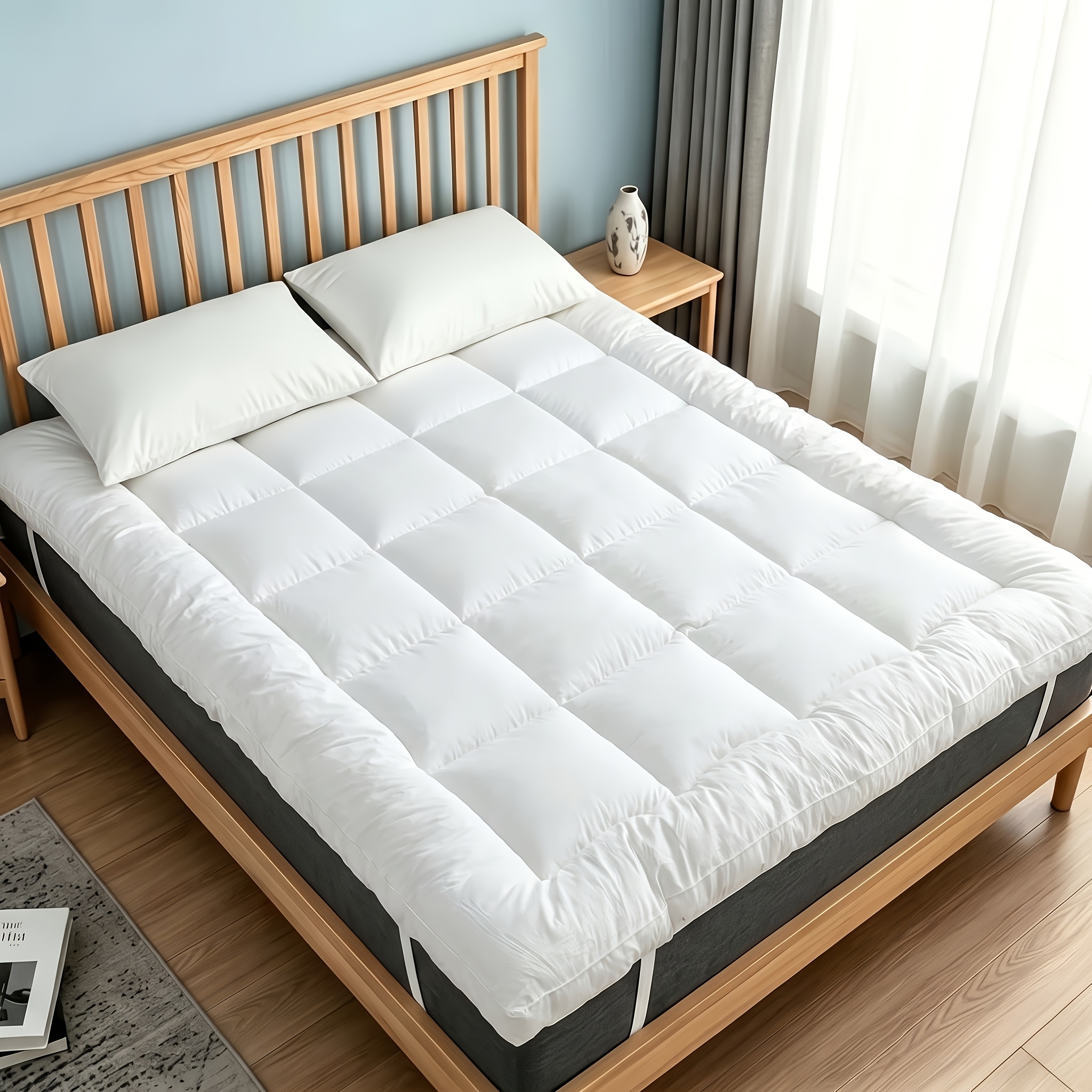 TEMU Mattress Protector, Japanese Tatami Mat, 8cm Hotel Quality 800gsm Filled Thin Mattress, Korean Floor Mat, Machine Washable Futon Mat, Breathable