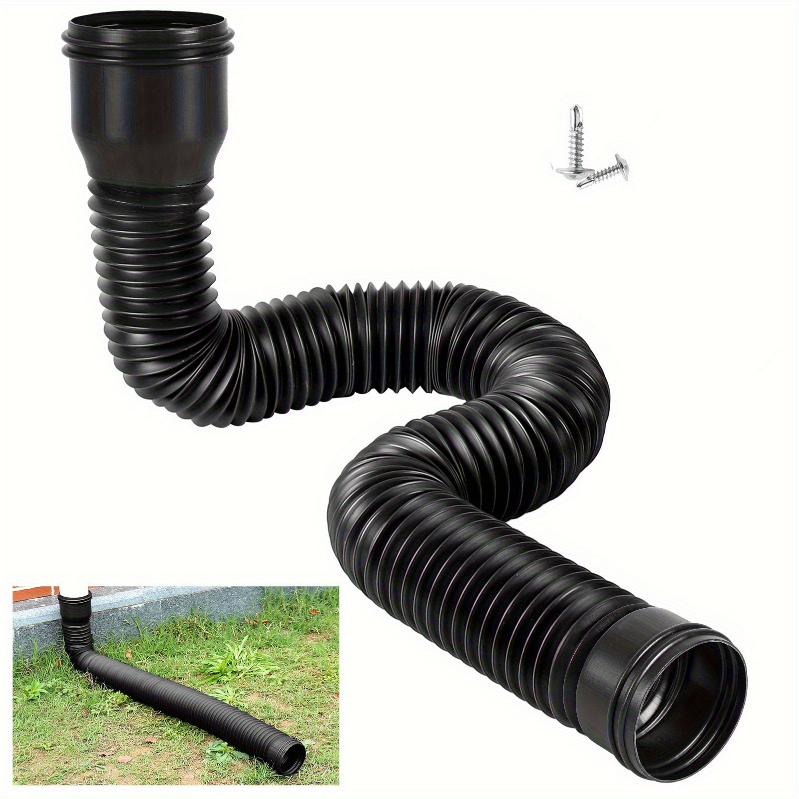 TEMU Tube de vidange rond 1 pièce/2 pièces - Tuyau de vidange extensible, flexible et durable avec des performances fiables par temps | durable,