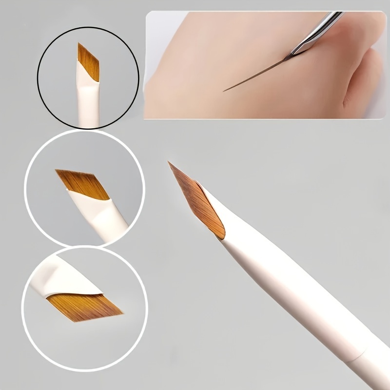 

Porcelain White Eyeliner Brush With Slanted And Makeup Brush Set, Eyebrow Brush And Eye Brush For Beginners Makeup Tools