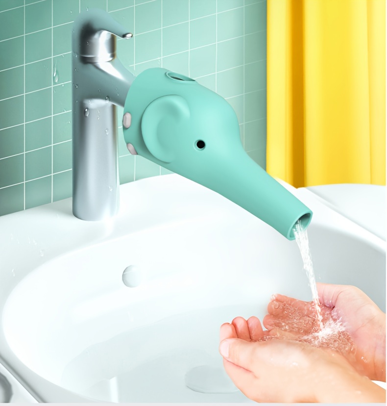   faucet extender for kids 1 pack bpa free plastic toddler bathroom sink handle extender   water tap spout for kitchen bath fits most standard faucets 0 3 years old details 4