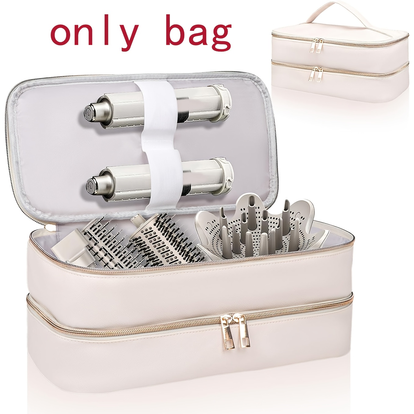 TEMU Custodia da Viaggio a per Asciugacapelli e Accessori per Styling, Borsa Organizzatrice Portatile per Attrezzi da Parrucchiere, Borsa da Viaggio