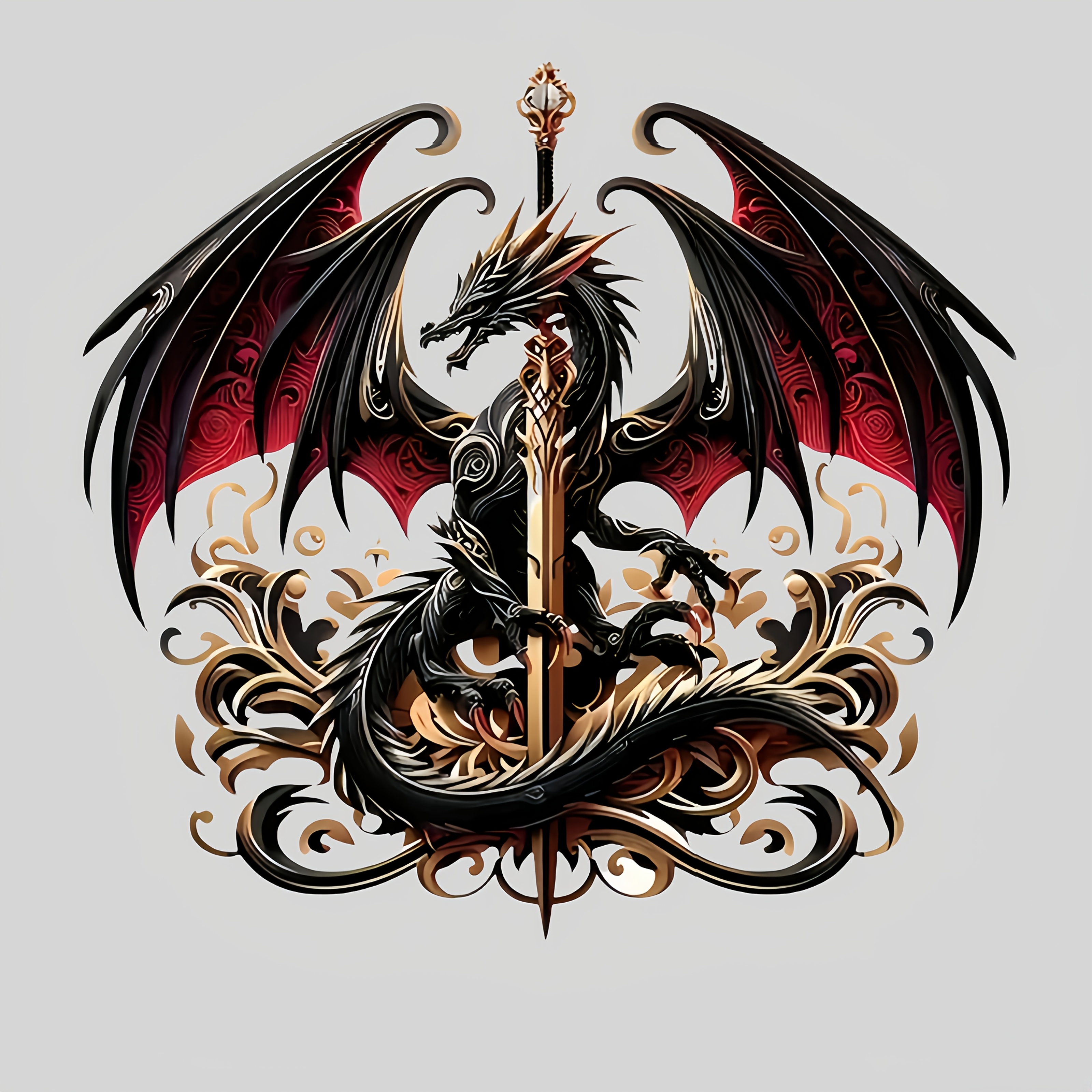 

Premium Dragon & Sword Vinyl Decals - Waterproof, Self-adhesive Stickers For Cars, Laptops, Trucks, Motorcycles - & Door Accent