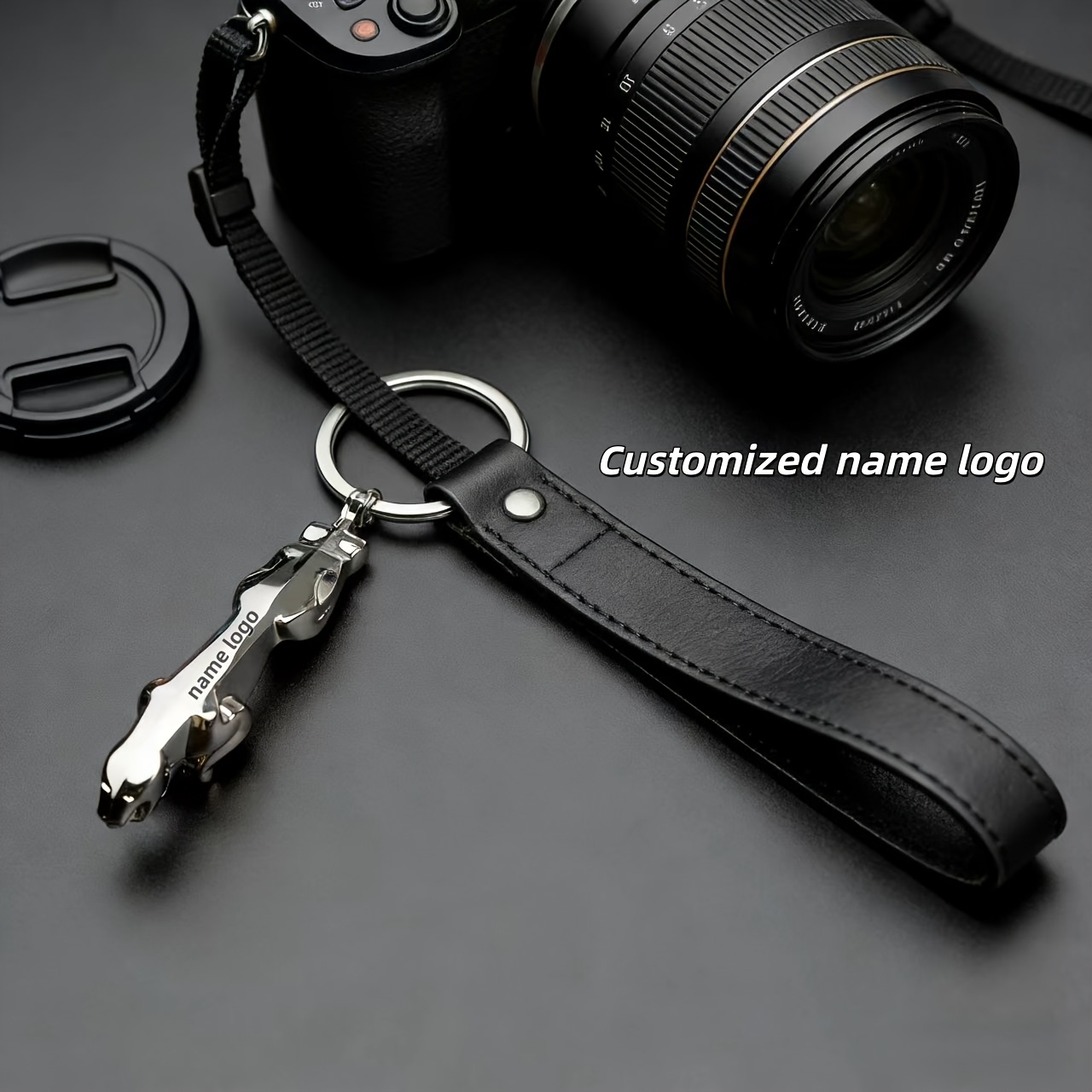 TEMU A Custom Silvery Leopard-shaped Keychain With Customizable Letter Logo, A Surprise Gift For On Festivals, Clothing, Car Keys, Accessories,