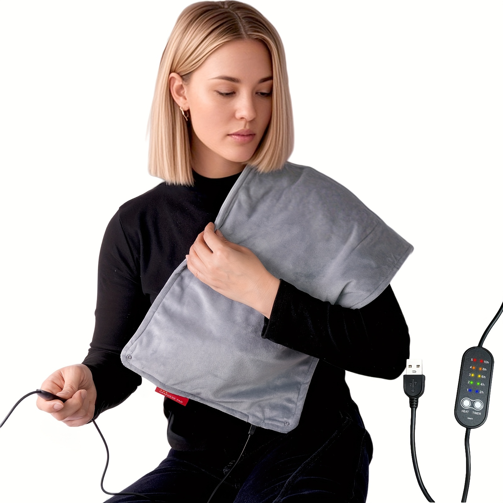 portable usb   pad with 5 adjustable temperature settings timer   protection washable compact size 30x10  8x3 93in ideal for home and office use 0