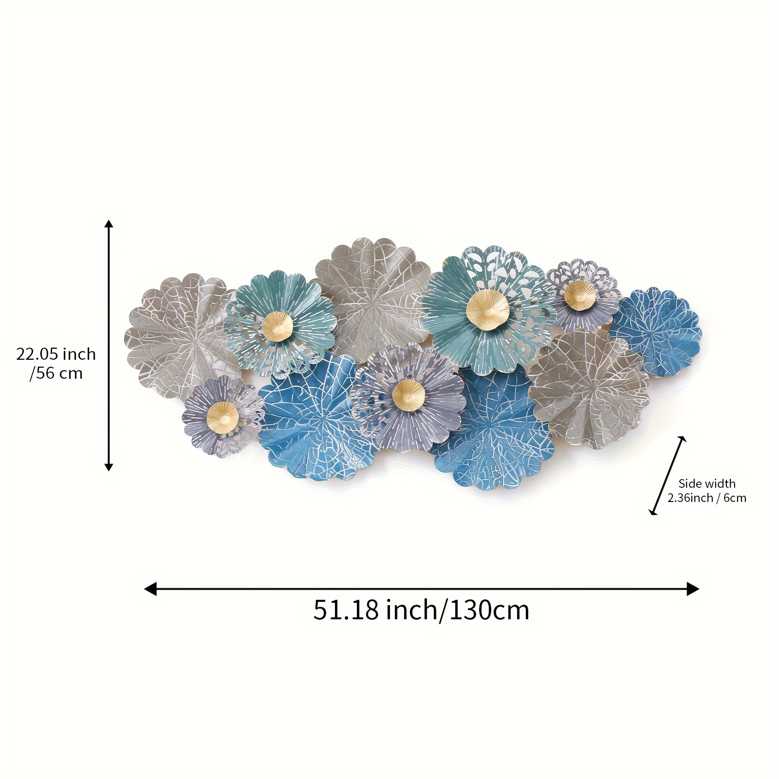 Metal Round Lotus Leaf Wall Art - Elegant Iron Artwork Decor