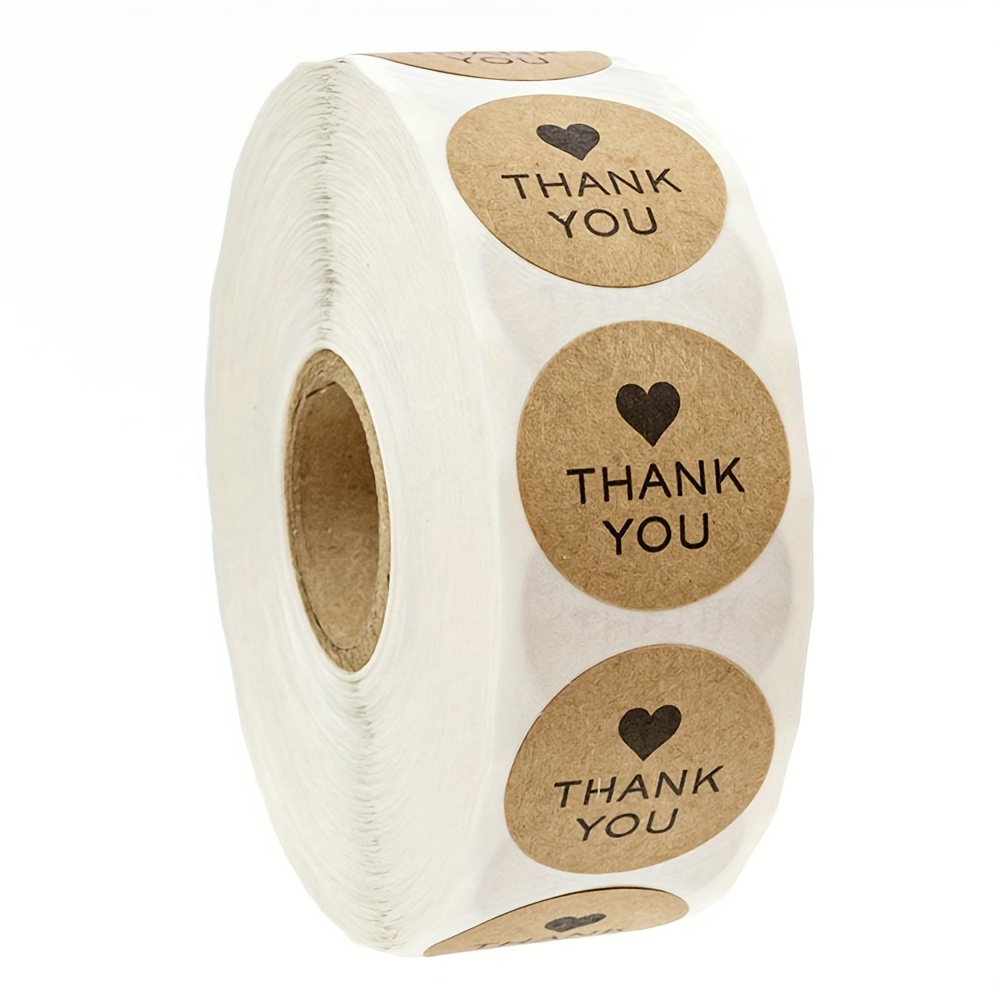 

500pcs/roll Round Thank You Stickers, Seal Labels Stickers, Stickers For Package, Scrapbooking Stationery Sticker