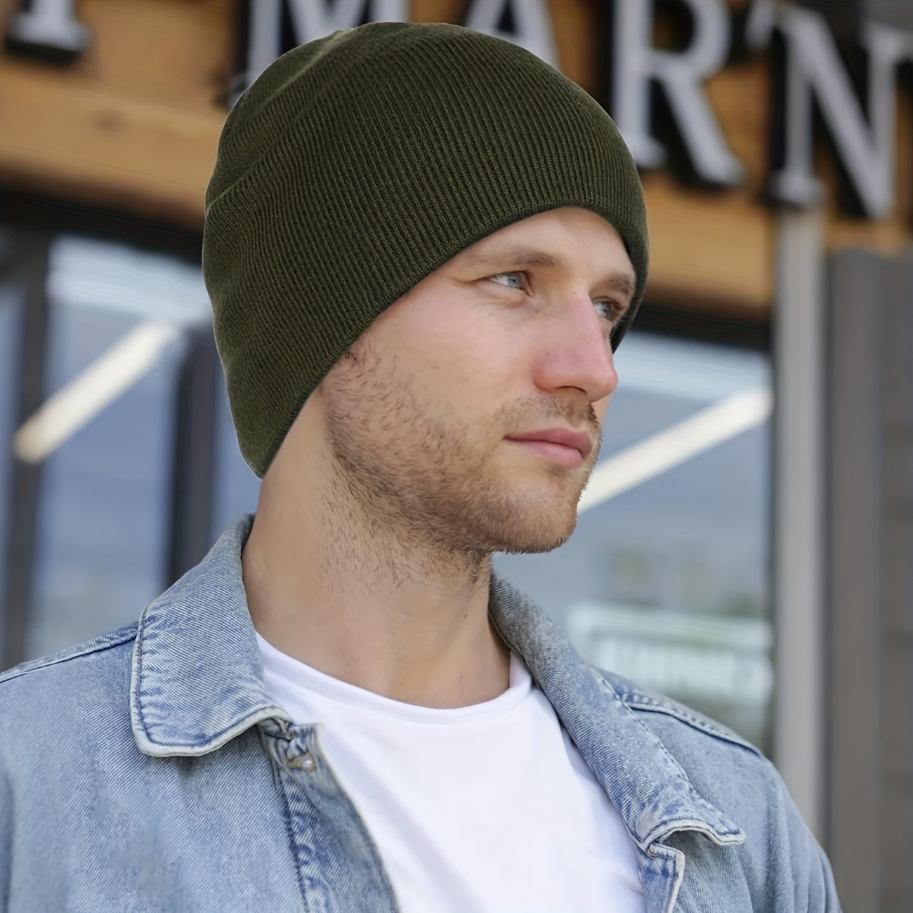 double layer beanie hats men women ultra soft stretchy  display picture 1