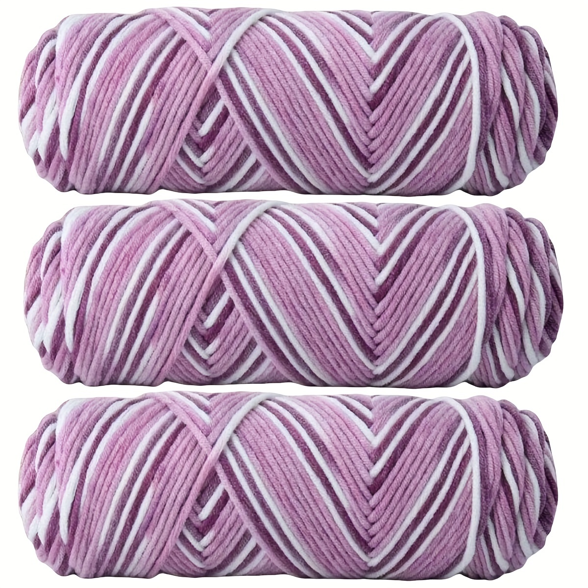 TEMU 3pcs Colorful Yarn Bundle - Vibrant 8-strand Medium-thick Yarn For Diy Knitting And Crochet - Hats, Scarves, Coats, And Bag Super Soft And
