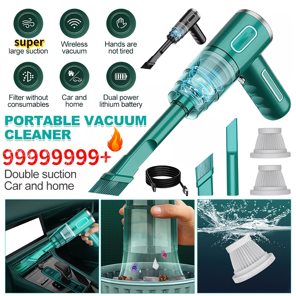 

Handheld Cordless Vacuum Cleaner, 2 In 1 Usb Portable Dust Blower, Cordless Dustercomputer Cleaning, Car Vacuum Cleaner Strong Suction