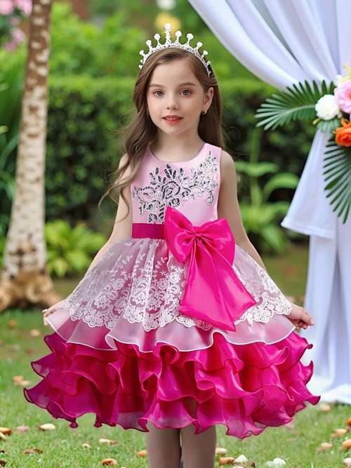 Toddler Baby Girls Tulle Dress 3D Flower Decoration Sleeveless...