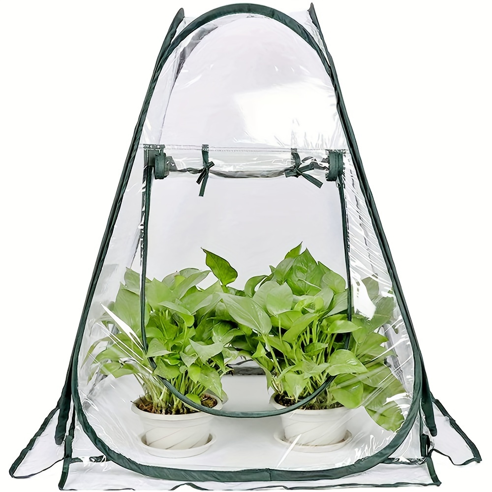 

Mini Pop-up Greenhouse Cover - Transparent Pvc Sunshine Room For Garden Plants & Flowers, Frost Protection For Backyard Gardening