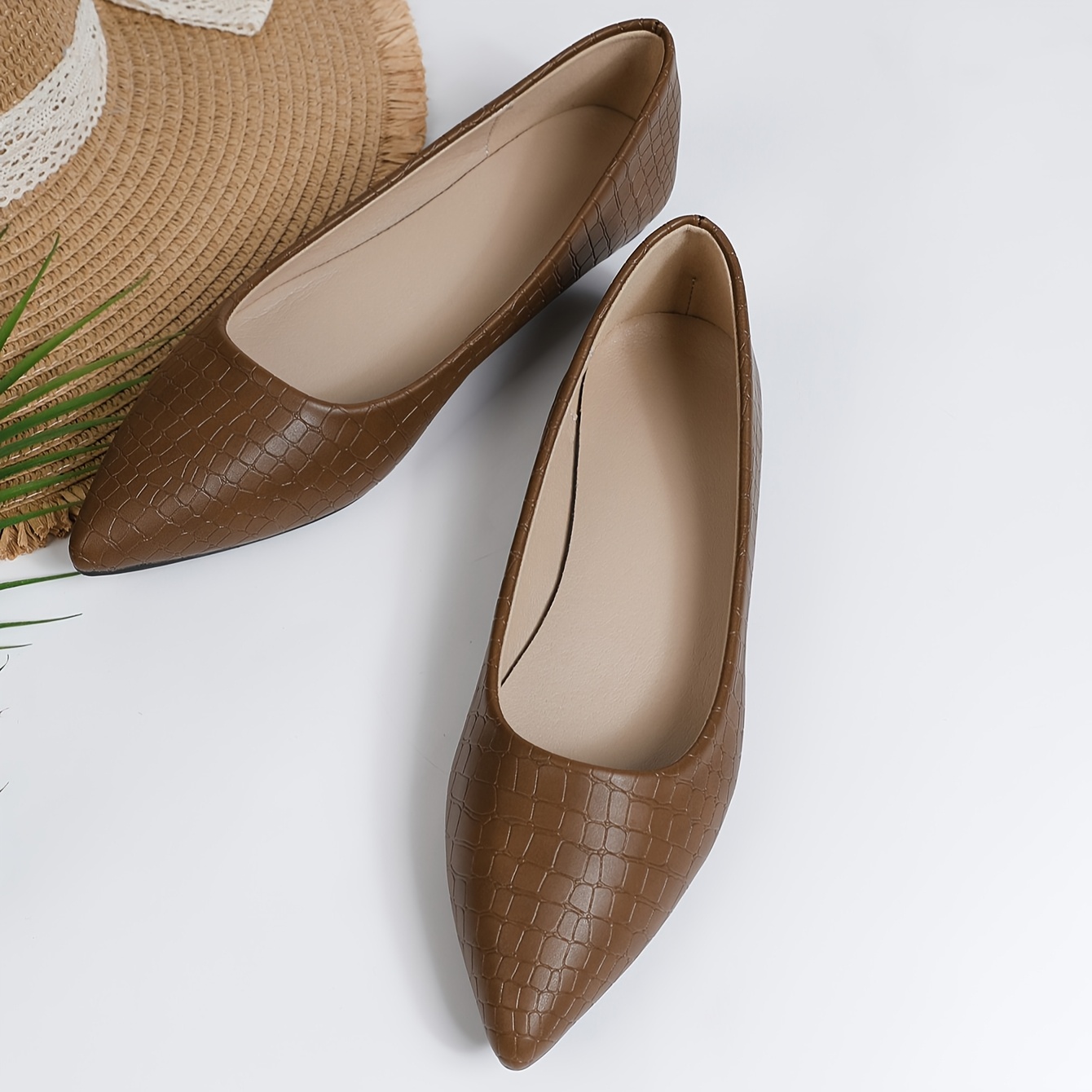 womens slip pointed toe flats lightweight casual shoes soft Temu