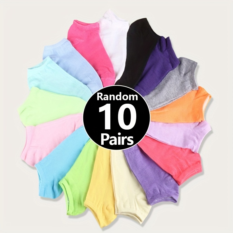 

Lot de 10 paires de chaussettes cheville polyvalentes, confortables et respirantes, chaussettes courtes pour femmes, bas et lingerie