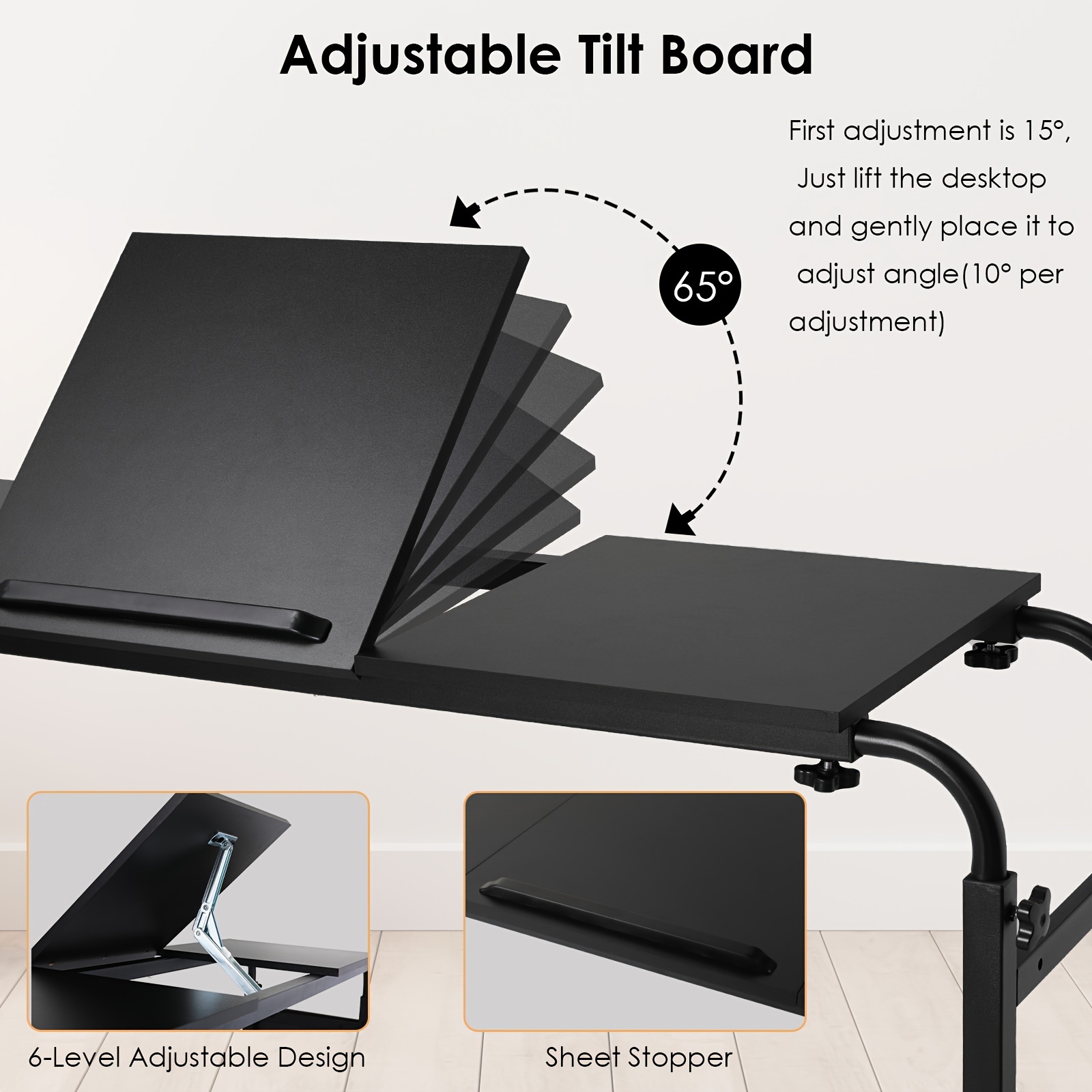 Heght Adjustable Rollng Laptop Desk Cart