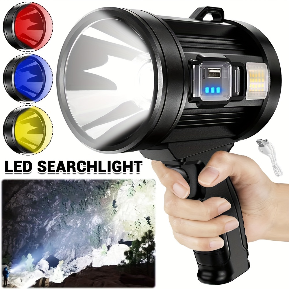 

Rechargeable Light, Light With 3 Main And 4 Color Filters, Led Light Outdoor Handheld, Usb Cable Included, Suitable For Boating, Hunting, Camping