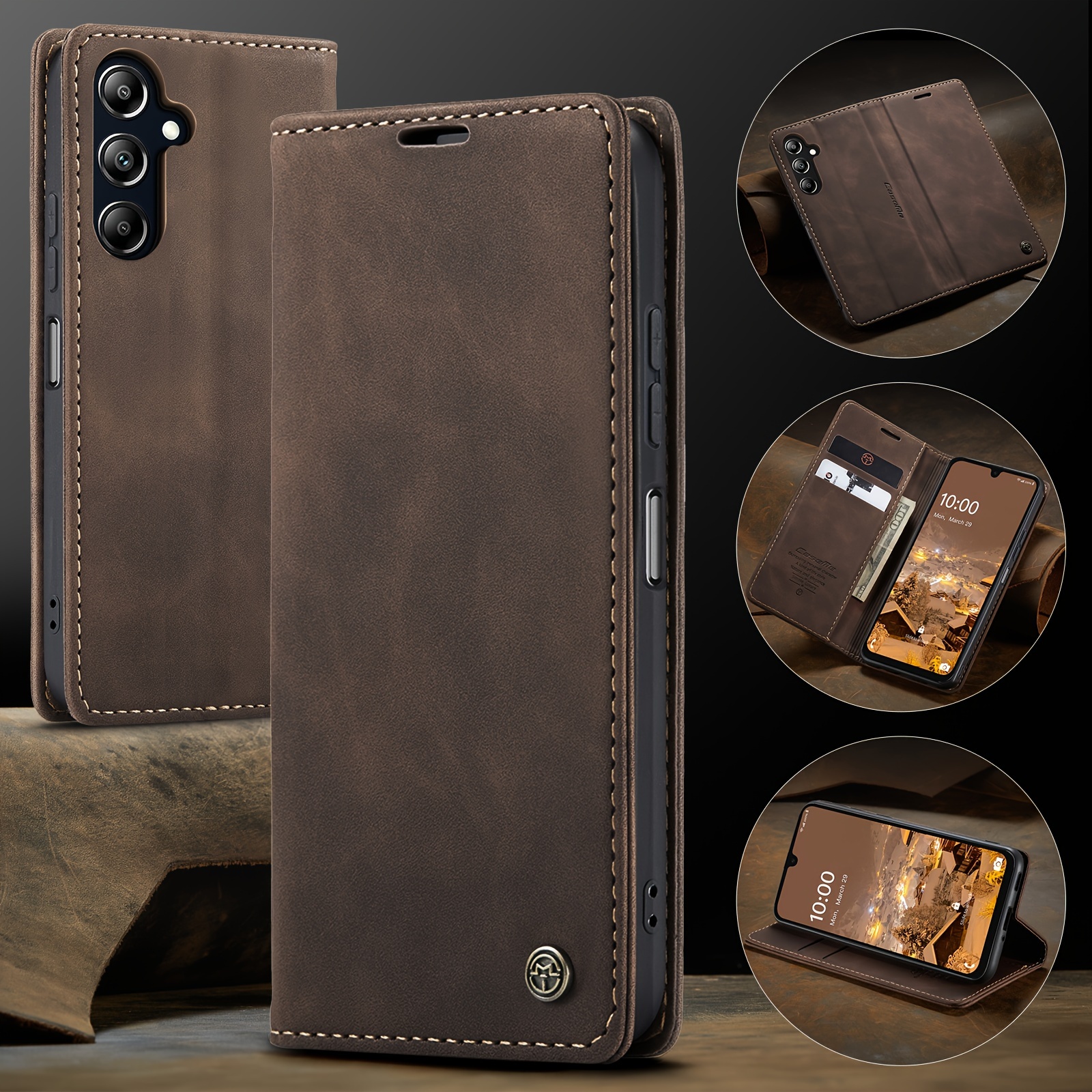 Phone Case: Wallet Case - Faux Leather Flip Cover With Card Holder, Magnetic Closure, And Stand Function For A06 A16 S24fe