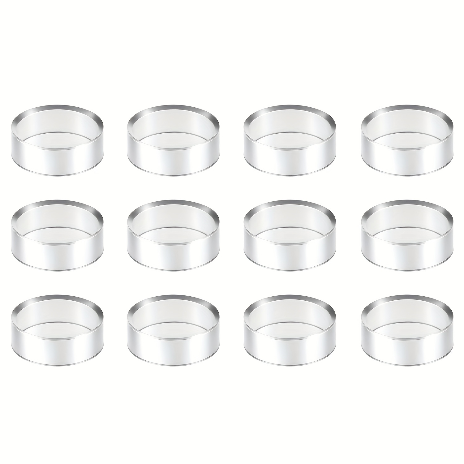 TEMU 12 pièces Supports Sphères Acryliques Transparents de 1,25 Pouces - Anneaux Ronds Classiques pour Balles de Baseball, Œufs Décoratifs, Boules de