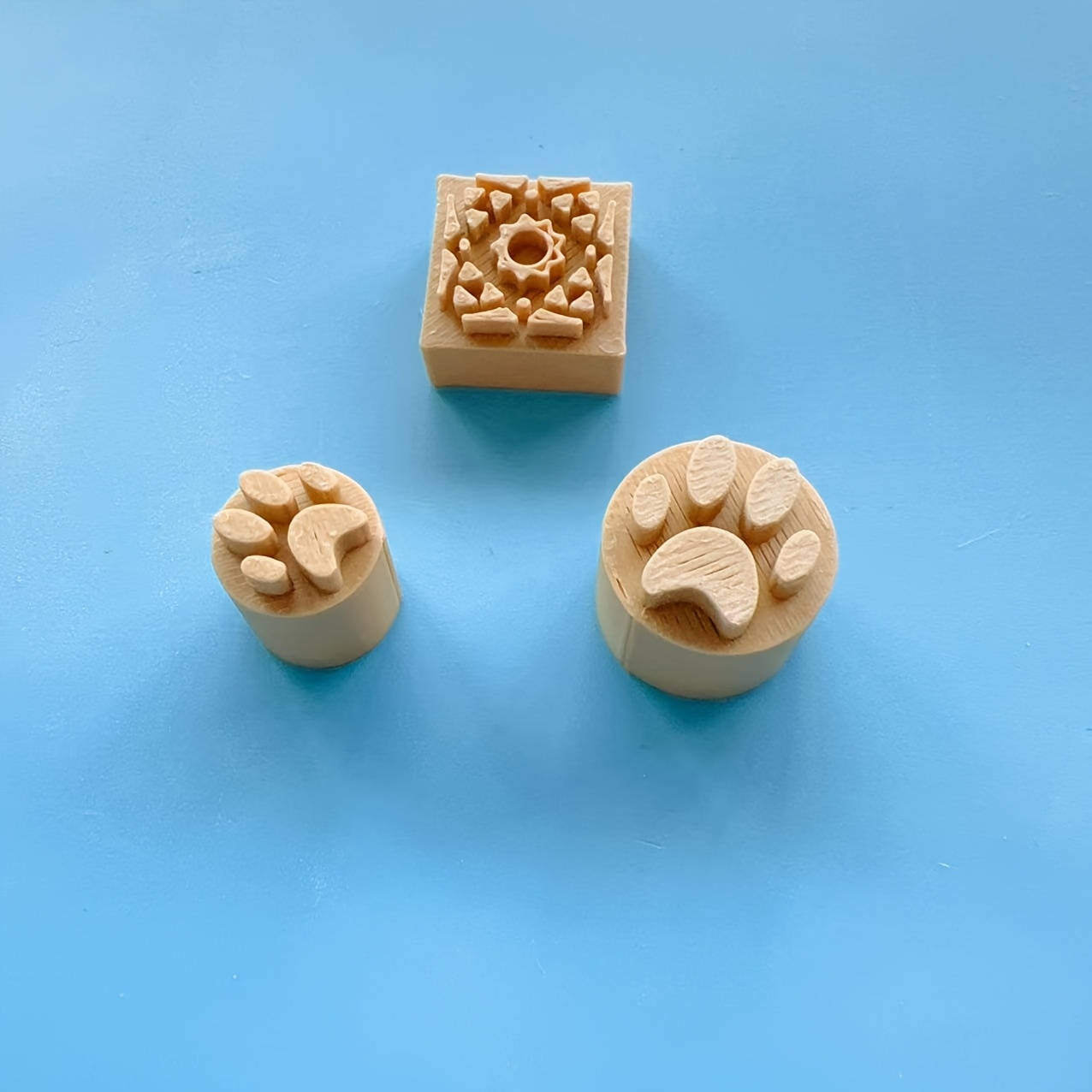 TEMU 3pcs Different Sizes Of Animal Footprint Stamps And Mosaic Stamp Molds Set, Handmade Pottery Enthusiasts Can Easily Press Animal Footprints On