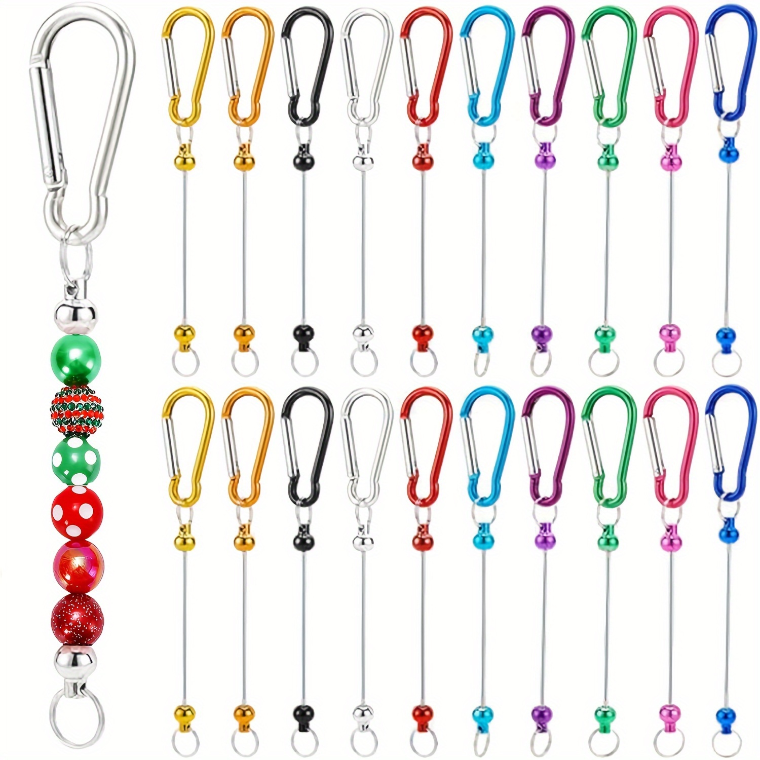 

20pcs Porte-clés Colorés à Perles Vierges avec Anneaux de Clés - Kit de Fabrication de Bijoux DIY pour Cadeaux Créatifs & Accessoires Faits Main