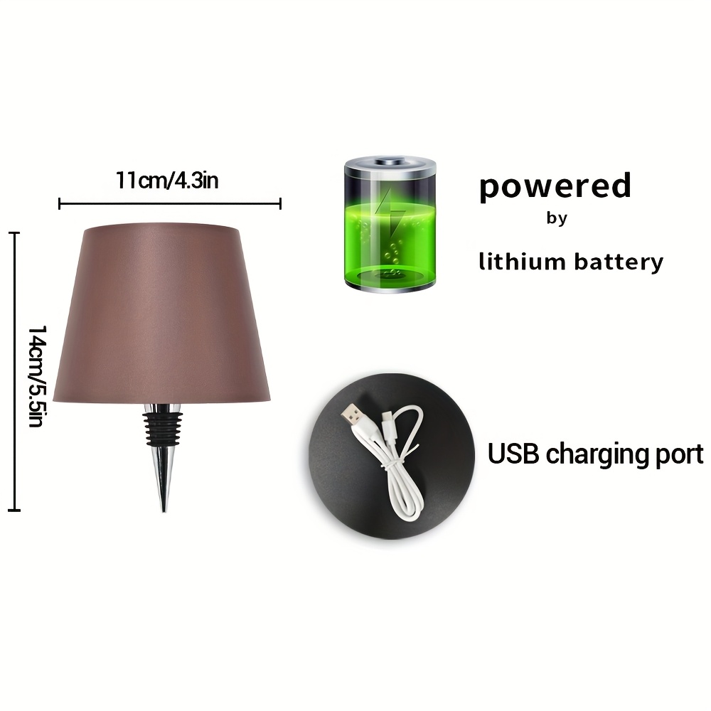 2-Pack Adjustable USB Rechargeable LED Bottle Lamp