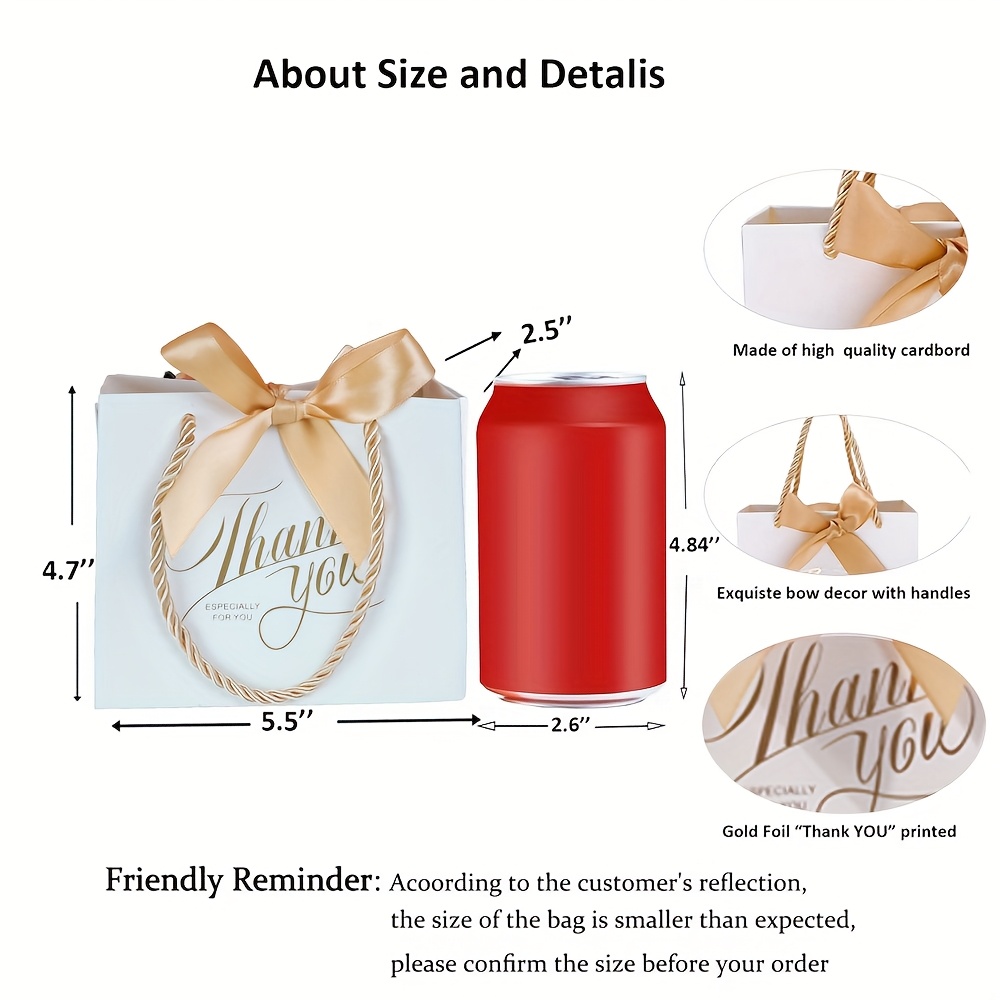 20/50 Piccoli Sacchetti Regalo Di Ringraziamento Con Manici: Mini