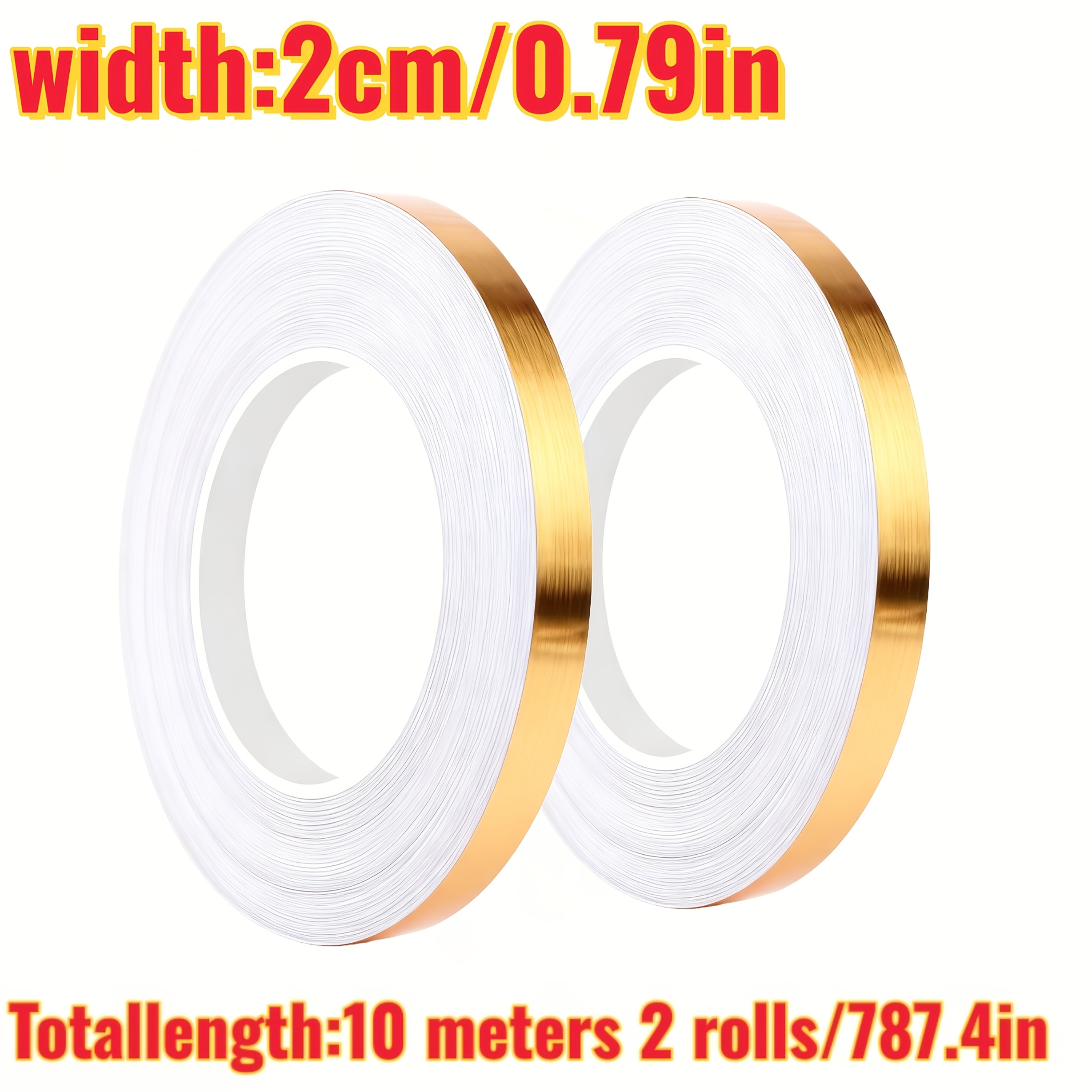Image of 4 Sizes 787.4 Inches Self-adhesive Tile Stickers | Golden Silvery, Waterproof, Pvc, Floor And Wall Sealing Strips For Hotel Decoration